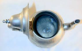 Antique Pewter Teapot Beautiful Pear-Shaped Form Marked Bristol H – Giamer Antiques and Collectibles