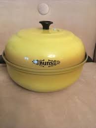 vtg mirro aluminum bun warmer pot yellow harvest gold ...