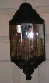 Vintage Indoor / Outdoor Metal Mirrored Candle Wall Sconce ...