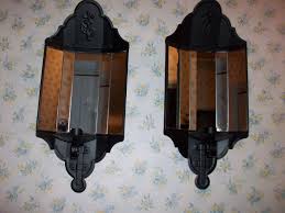 Black Metal and Mirror Independence Hall Style Sconce Pair ...