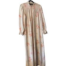 Vintage Vanity Fair Floral Print Peach Orange House Dress ...