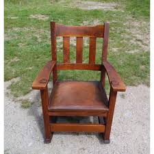 Antique Mission Oak Rocking Chair Arts & Crafts Craftsman Rocker | Chairish