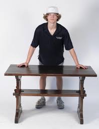 Sold at Auction: EARLY 20TH C. MISSION OAK LIBRARY TABLE.