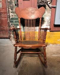 Ornate Antique Rocking Chair w/ Embossed Seat – Dandy