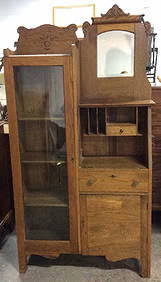 Antique Victorian Mahogany Side By Side Secretary Desk And Bookcase