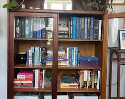 Antique Oak Bookcase With Glass Doors - Etsy Ireland