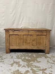 19th Century English Pitch Pine Coffer | Chairish