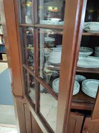 Large Antique Wood 4 Door Corner Cabinet With Crown Molding ...