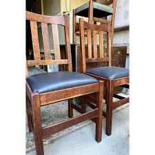 1910s Charles Stickley Attributed Mission Oak Dining Chairs Set of Four | Chairish
