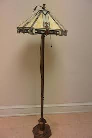 Lot - Modern slag glass floor lamp