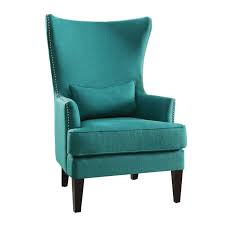 Pemberly Row Upholstered Accent Wingback Chair in Teal ...
