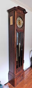 Lot Detail - Mission Style Oak Tall Case Clock - Weight ...