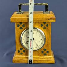 Small Vintage Handcrafted Wooden Desk Mantel Clock | eBay