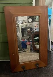 Dublin Pub 15.5 x 9.75 in Oak Mirror with 2 Metal Hooks | eBay