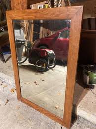 Antique Oak Framed Beveled mirror - sporting goods - by ...