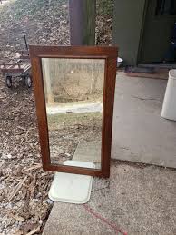 Oak beveled mirror