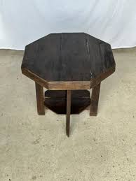Small Vintage Modernist Octagonal Side Table with Quadripod ...
