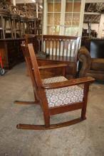 Sold at Auction: JM Young & Sons antique mission oak rocking chair