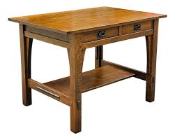 Antique Arts & Crafts Mission Oak Two Drawer Library Table ...