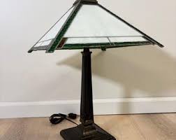 Mission Style Maple Table Lamp With Red Stained Glass and Bloodwood Accents - Etsy