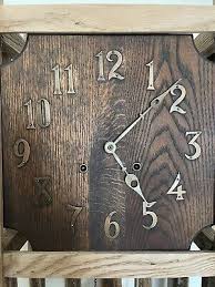 Rare Antique Arts & Crafts carved Oak Grandfather Clock 1909 Restored Works | eBay
