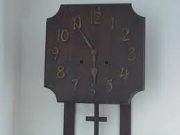 ANTIQUE Vintage Wm Gilbert 1910 MISSION Oak WALL CLOCK ARTS & CRAFT with Key Old | #1824267860