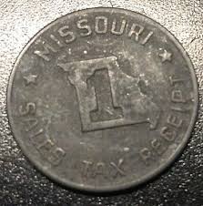 VINTAGE MISSOURI SALES TAX RECEIPT METAL TOKEN COIN As Shown ...