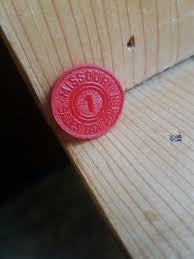 Vintage red plastic Missouri SALES TAX TOKEN with NUMBER 1 ...