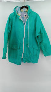Vintage Misty Harbor Womens Vinyl Raincoat Jacket Green ...