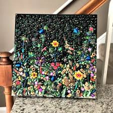 Abstract Mixed Media "sunshine and Wildflowers" Wall Art Mosaic Movement-filled Multi-dimensional Contemporary Impressionist Canvas - Etsy