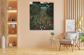 Gustav Klimt Poppy Fields Canvas Wall Art, Wildflower Wall Decor, Floral Art, Flower Market, Landscape Print, Nature Wall Art, Gift for Her - Etsy