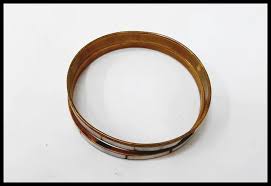 Set of two vintage brass and mother of pearl bangle ...