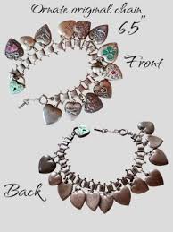 Antique 1940's Puffy Heart Charm Bracelet Sterling Ornate 13 ...