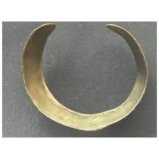 Intricate Italian ? Wide Gold Arabesque Filigree Choker Collar . For Sale at Ruby Lane