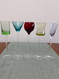 Vintage Lenox Set of 5 Long Stem Multicolor Cordial Glasses ...