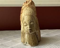 Antique Limestone Head Bust Figurine/ Statue, 5 1/2” T., 2 Pounds & 6.4 Ounce - Etsy