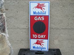 Vintage Style Mobiloil "Gas To-Day" Mobilgas Embossed Metal ...