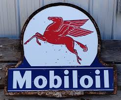 Vintage Mobil Oil Pegasus Lollipop Sign Porcelain Original 33 ...