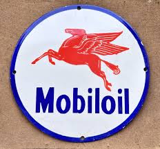 Old Vintage Collectible Mobil Oil Flying Horse Ad Porcelain ...