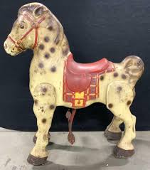 Sold at Auction: MOBO Vntg Metal Steer Bronco Horse W Wheels