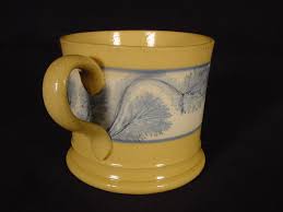 RARE 1800s BLUE SEAWEED MOCHA MUG MOCHAWARE YELLOW WARE | eBay
