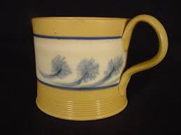 RARE 1800s BLUE SEAWEED MUG MOCHA MOCHAWARE YELLOW WARE MINT ...