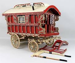 Sold at Auction: A replica model of a Gypsy Caravan, in red ...