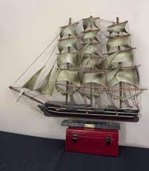 Vintage antique model ship fishing boat | Mercari