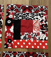 9 Pcs 11" x 11" Quilting Squares Red White Black | eBay