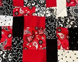 Oklahoma Sooners Quilt: Paisley, Red, Black and White Dorm ...