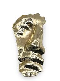 Large Vintage Goldtone Face Profile Statement Brooch 3.75 ...