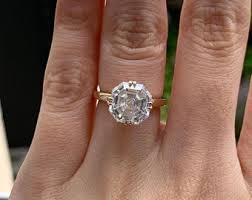 3.5 CT Asscher Cut Moissanite Solitaire Ring -14k Solid ...