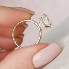 2.5CTW Oval Cut DEF Moissanite Hidden Halo Wedding Ring 14k ...