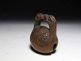 Japan antique Netsuke beast Mokugyo Drum buddhism Meiji era ...